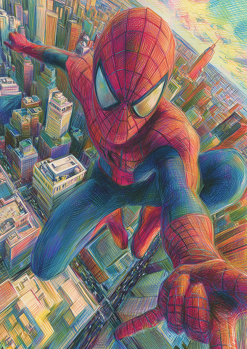 Spider-Man Style Super Hero Canvas Print & Poster Wall Art - AI PRINT LAB